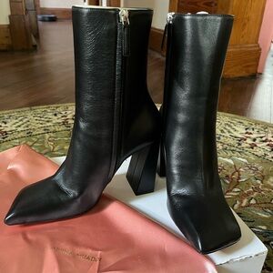 Amina Muaddi Black Heeled Boots